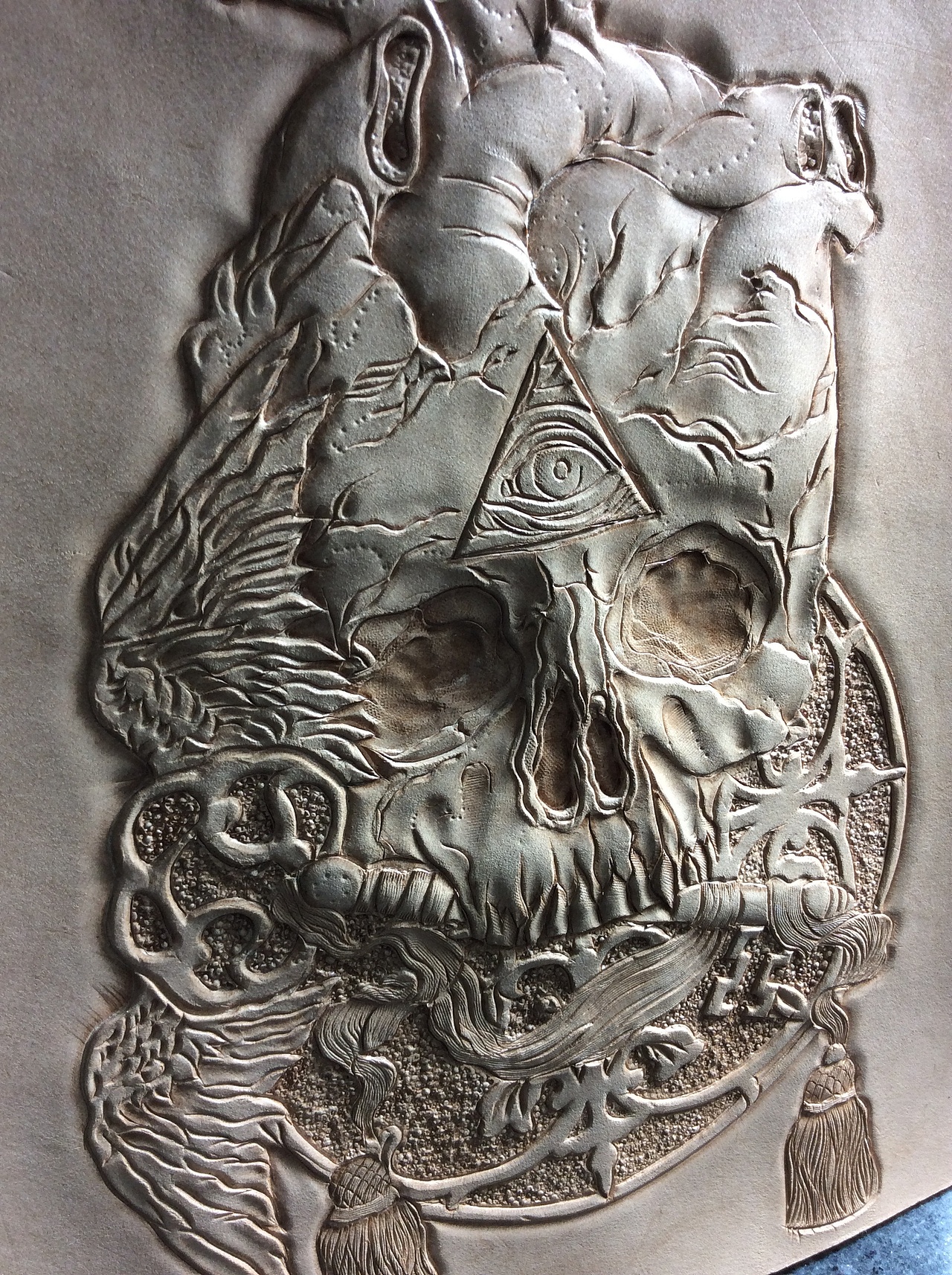 皮雕-骷髅-皮雕-POSEIDON