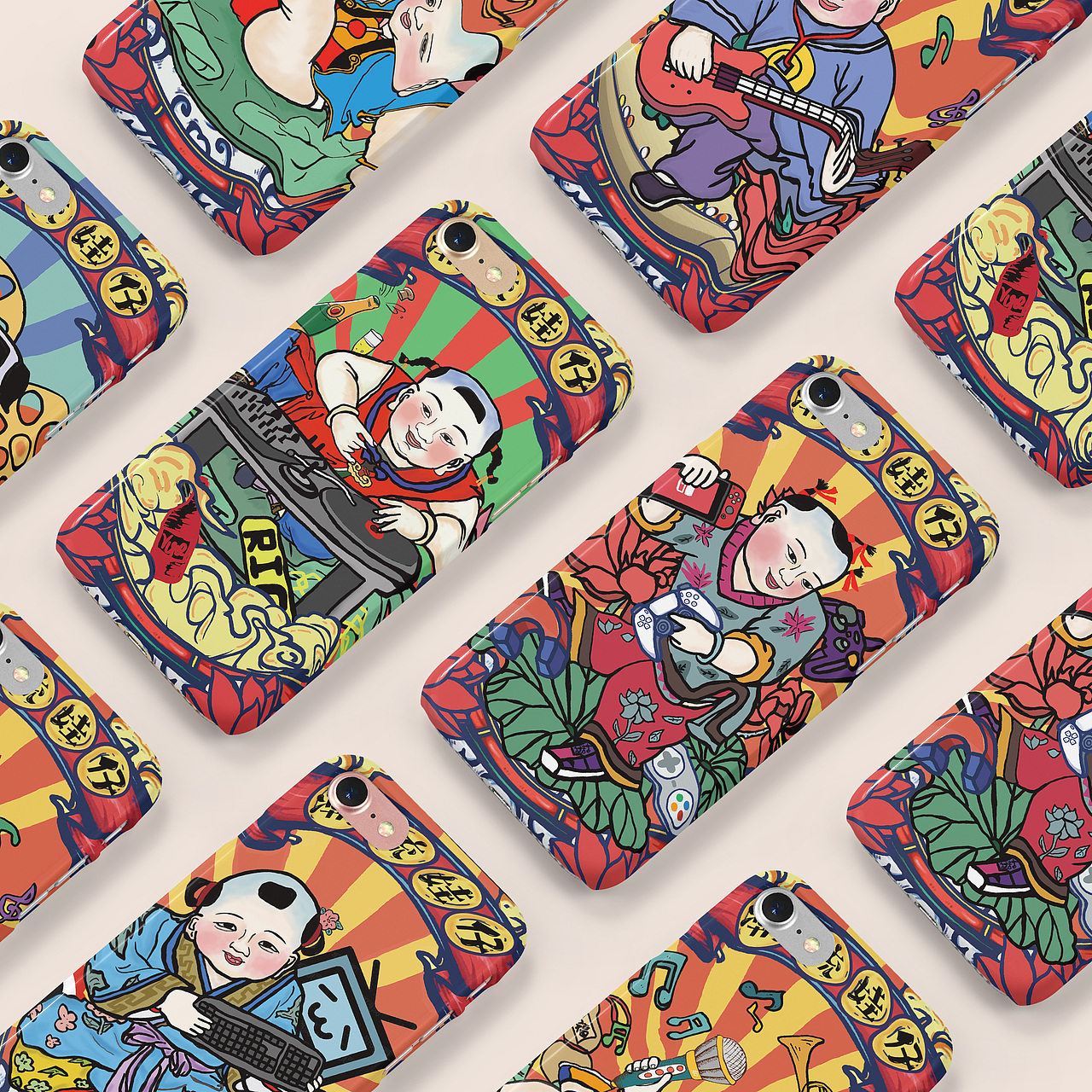 潮流娃仔杨柳青年画娃娃文创产品设计