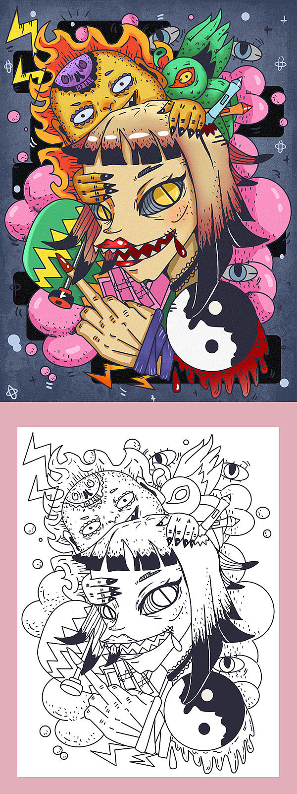 丧气来袭系列一（图ZMTEyOTQzMDIw） - 商业插画 - 站酷设计师韩鱼原创素材 - 站酷ZCOOL