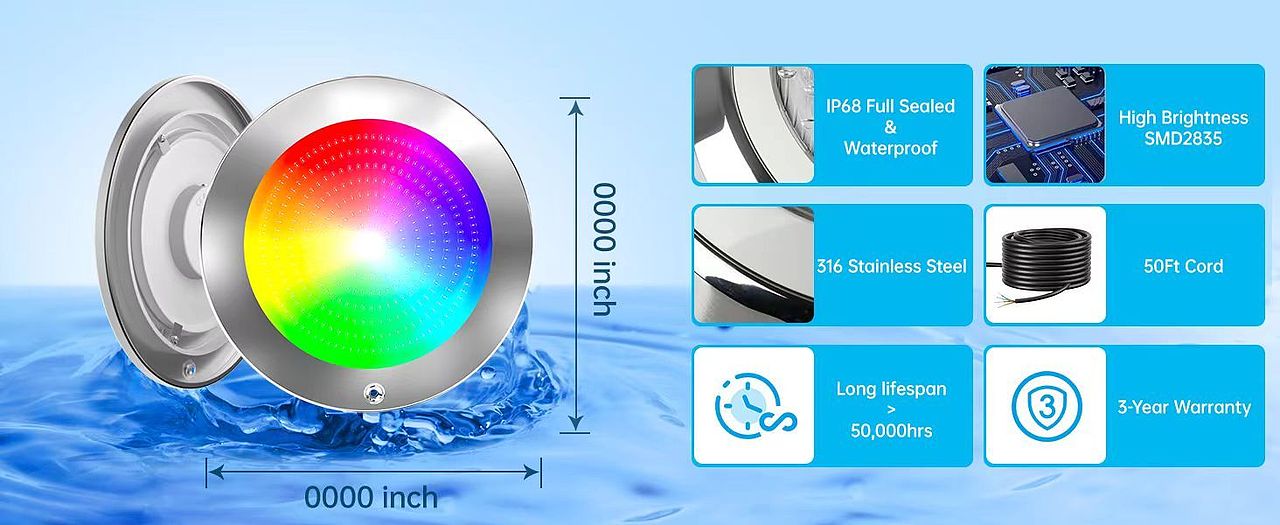 泳池灯建模渲染亚马逊主图高级A+（图ZMzYzMTY5MDQ0） - 电商 - 站酷设计师蓝涂设计原创素材 - 站酷ZCOOL