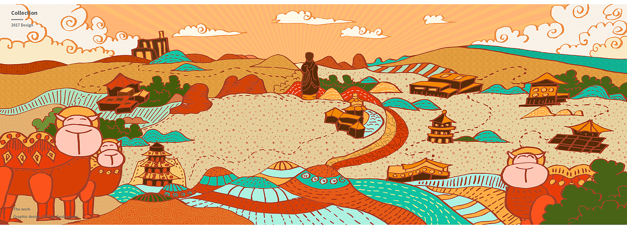 大漠敦煌|插画|绘本|熊熊小居士_原创作品-站酷(zcool)