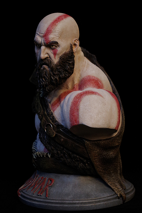 战神4奎托斯半身像胸像涂装完成品