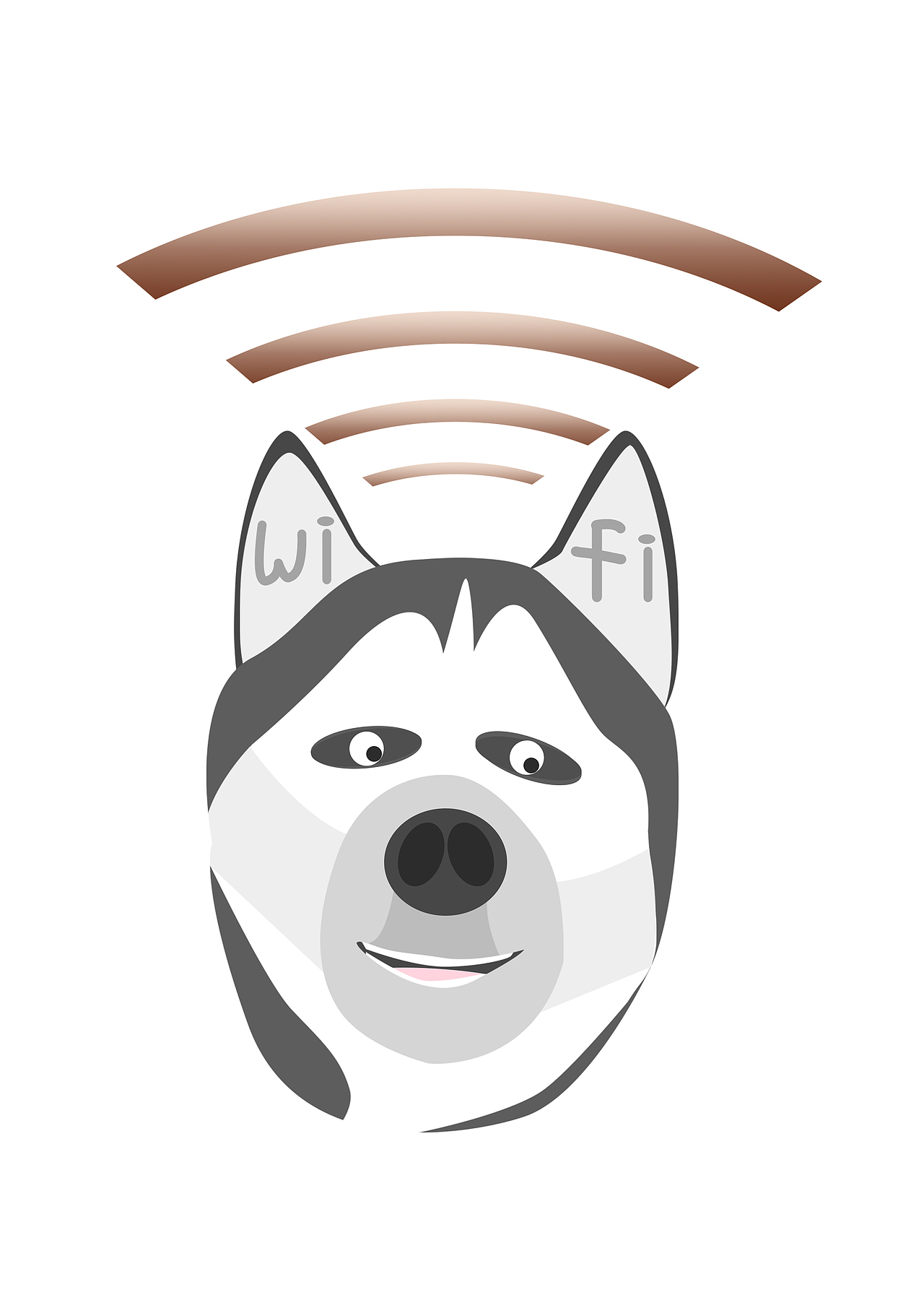 可爱的二哈狗子头上有WIFI