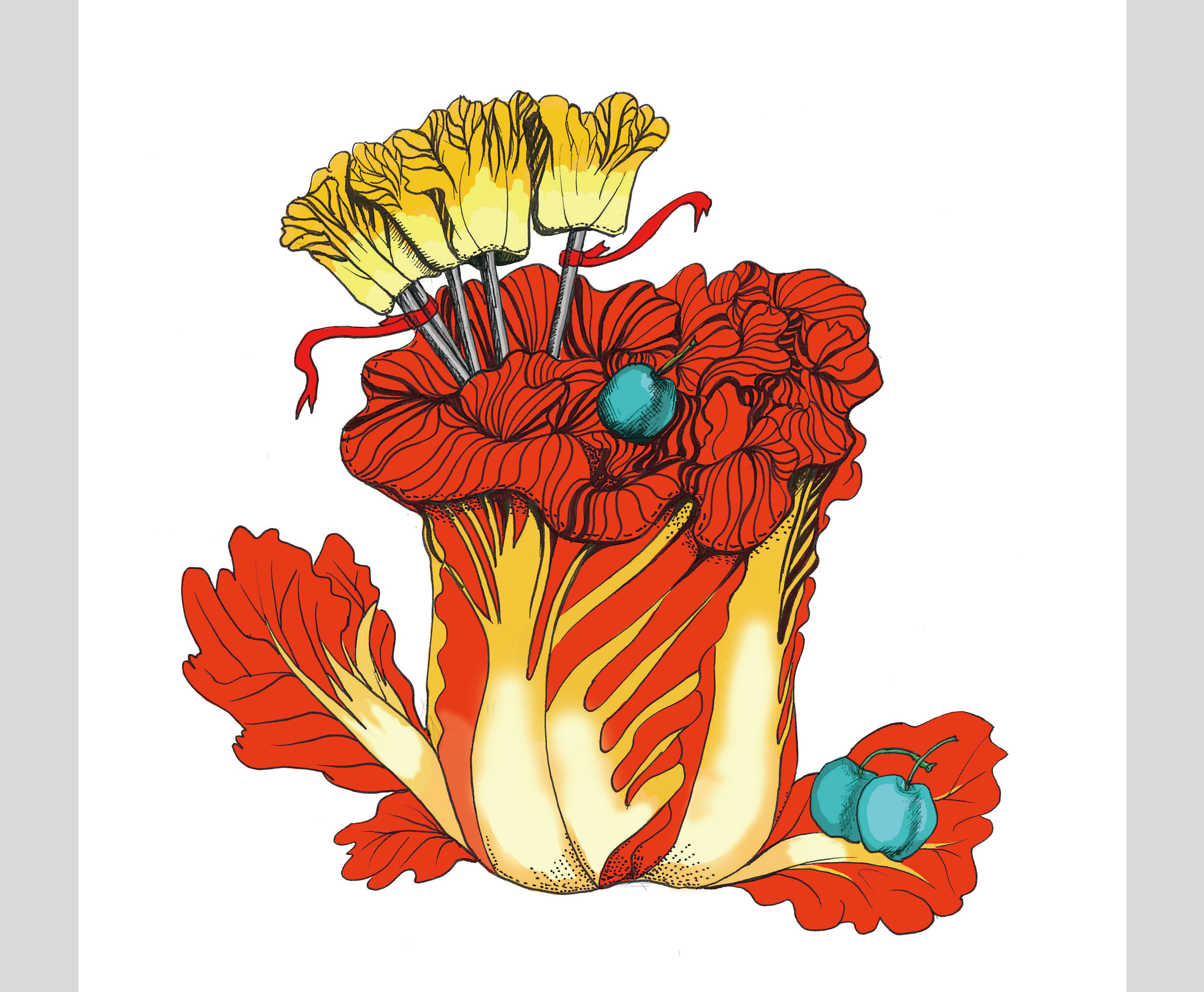 白菜(十一)|插画|商业插画|石头小小 - 原创作品 - 站酷 (zcool)