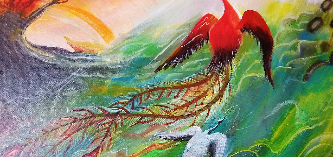 丙烯画《大鱼海棠》