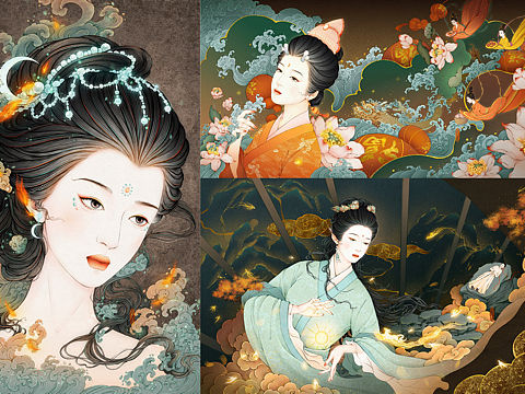 最近画的和龙年的插画