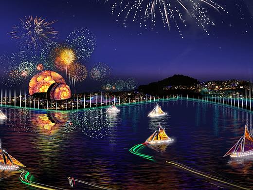 珠海建市40周年“日月贝”剧场灯光秀