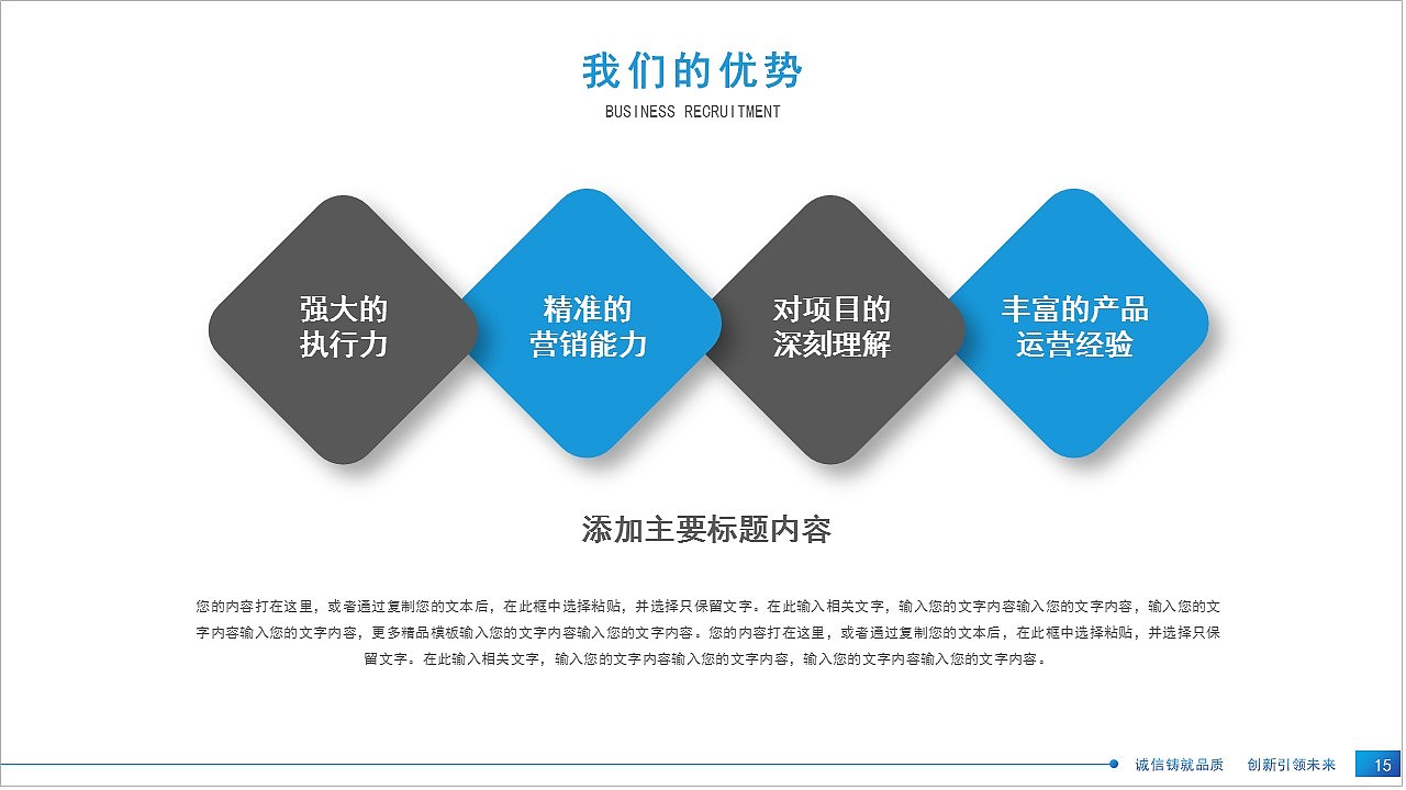 商务风蓝色公司企业介绍未来目标规划PPT模板