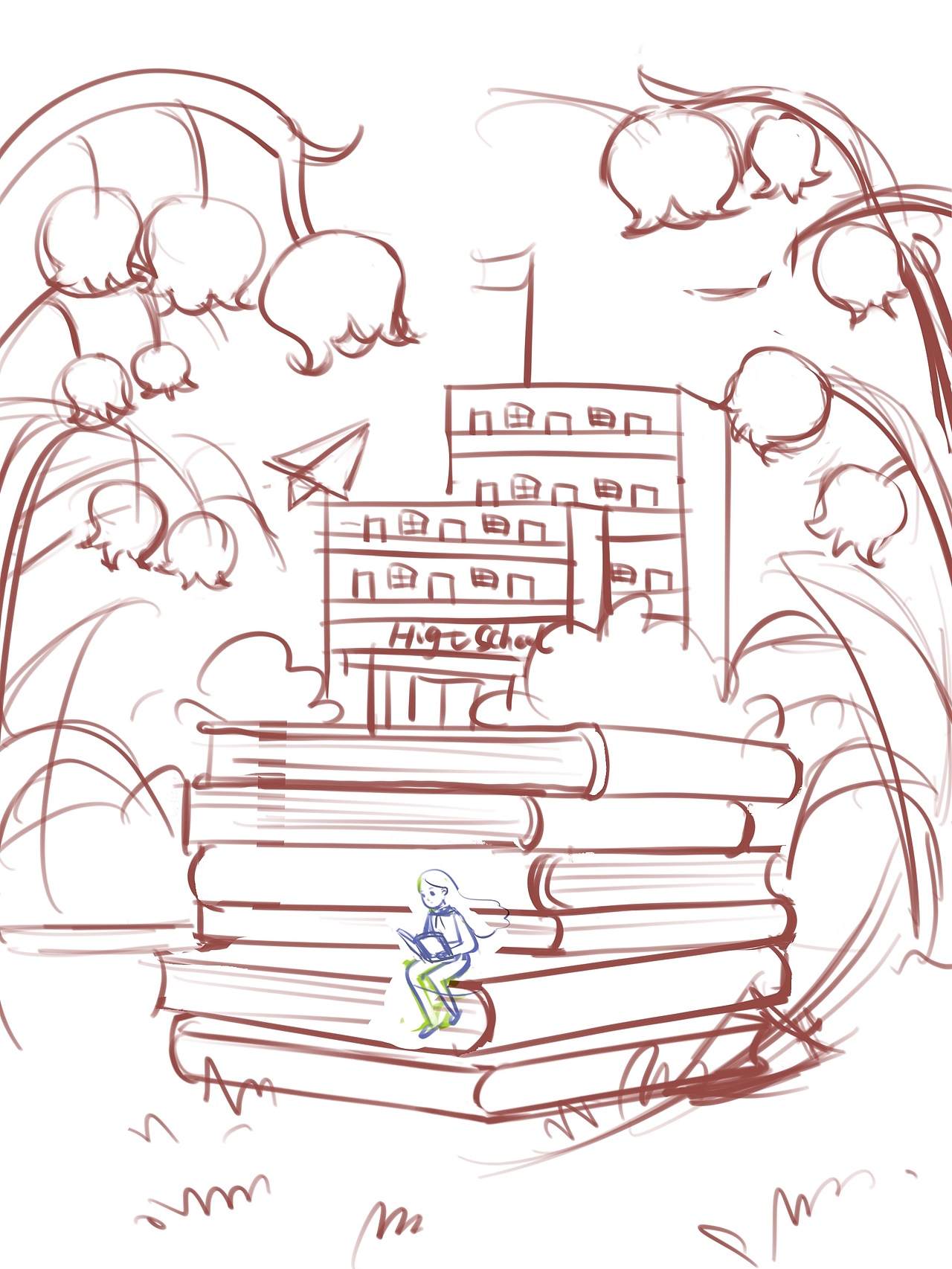 原创校园海报插画一张（图ZMjk2NTQzMDky） - 创作习作 - 站酷设计师AI米利原创素材 - 站酷ZCOOL