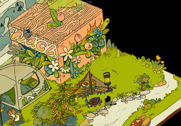 【小镇系列】露营 原创插画