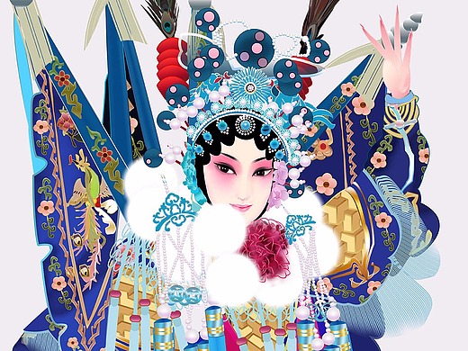 刀马旦 武旦 矢量京剧人物