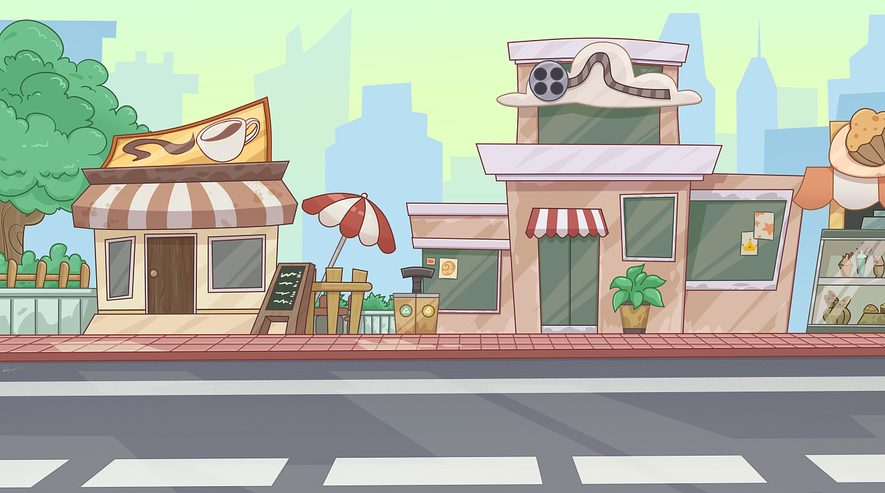 2d欧美卡通q版游戏场景