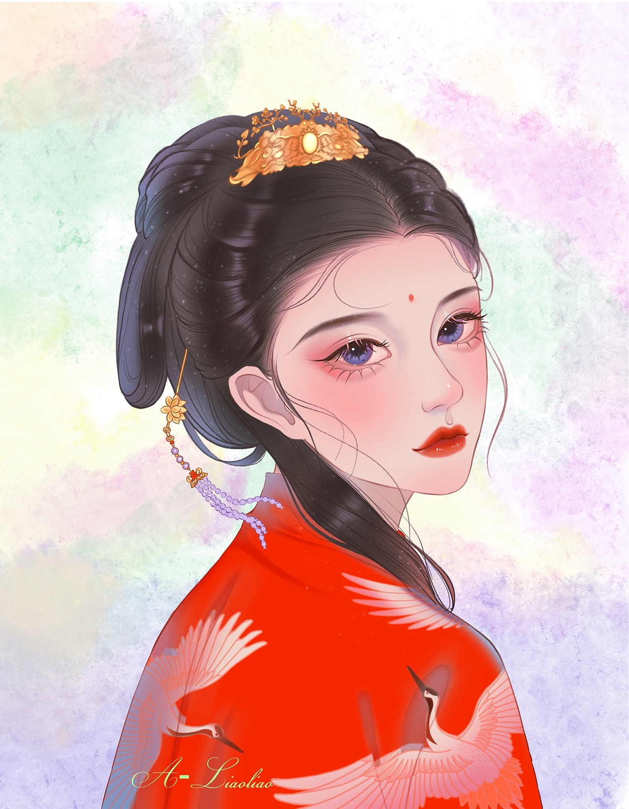 板绘少女插画头像