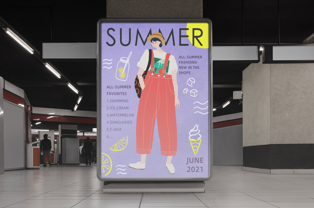 Summer-夏日-人物插画-人物穿搭（图ZMjYyMDM4NTIw） - 创作习作 - 站酷设计师melondan原创素材 - 站酷ZCOOL