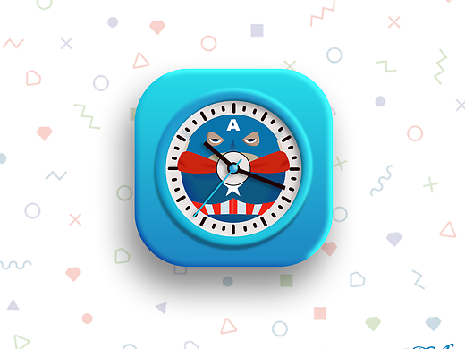 美国队长主题钟表（个人主页-ZMjQwNjMwNzI=） - 图标 - 站酷设计师叫我simon原创素材 - 站酷ZCOOL