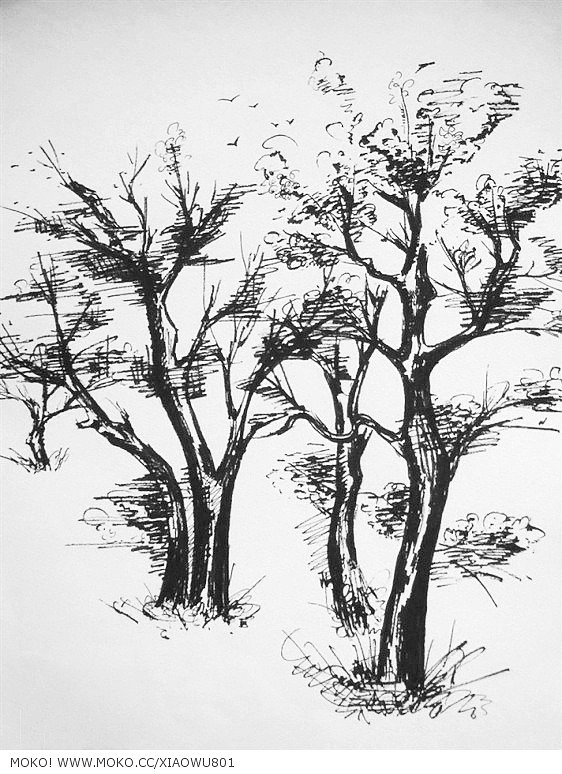 风景人物速写|绘画