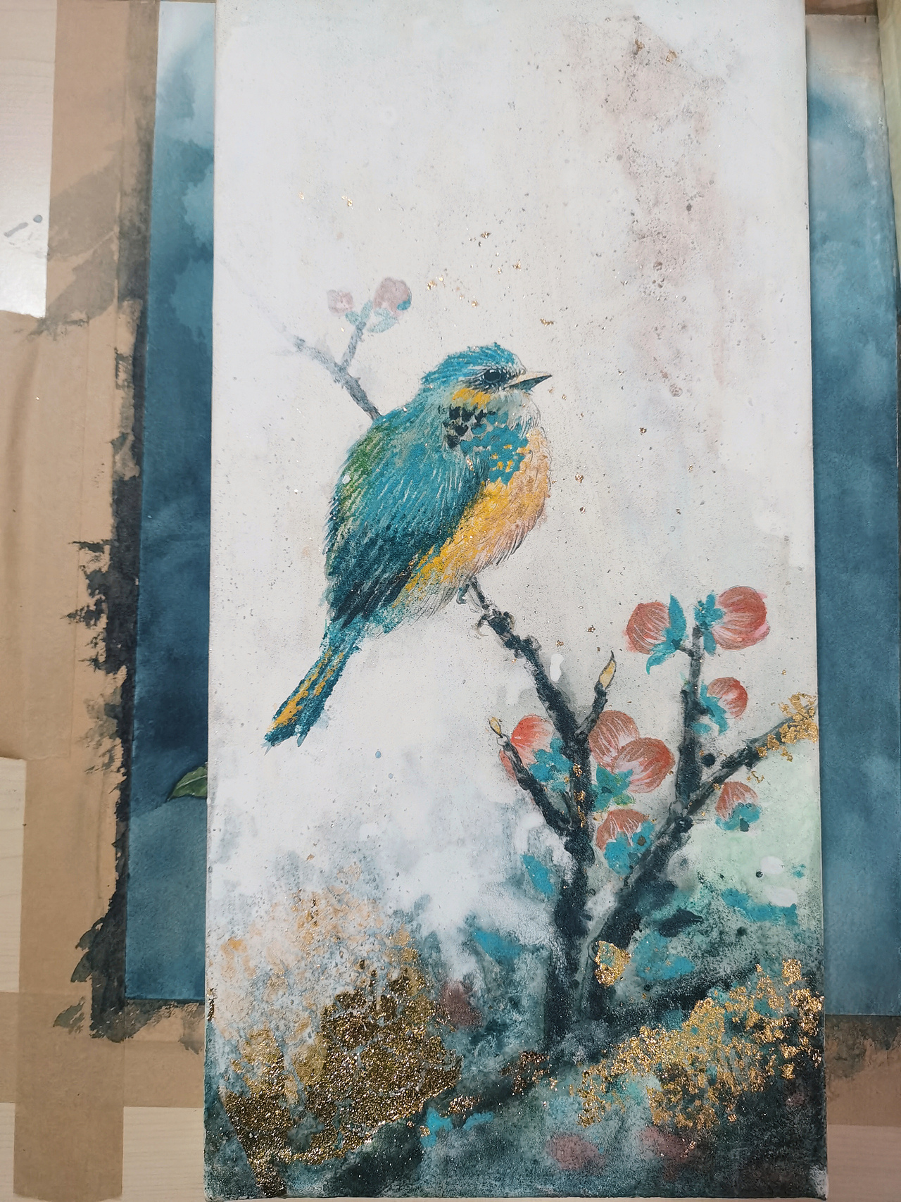 岩彩—翠鸟（图ZMjA0Mjc2ODky） - 创作习作 - 站酷设计师啊屁原创素材 - 站酷ZCOOL