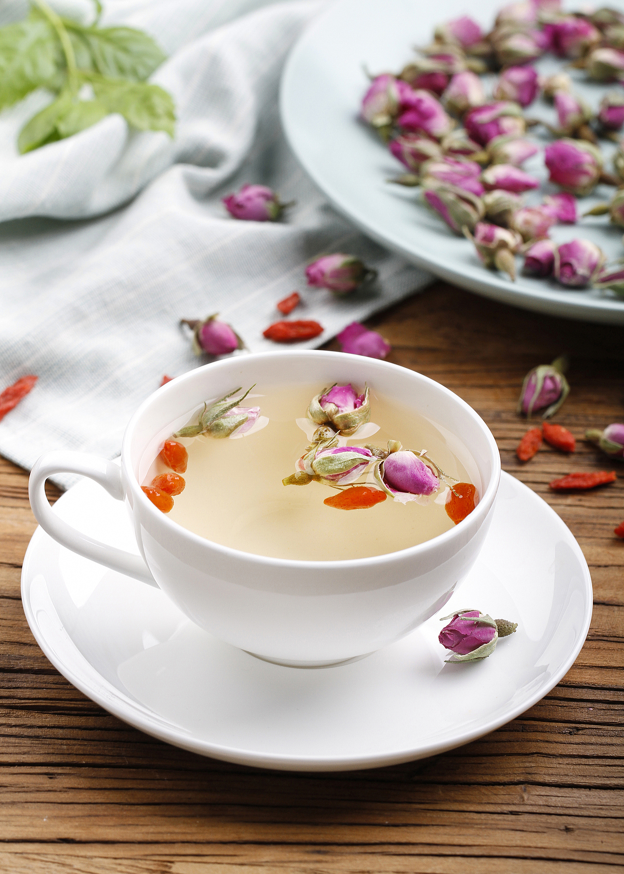 玫瑰茄洛神花法兰西玫瑰果粒茶花茶搭配系列