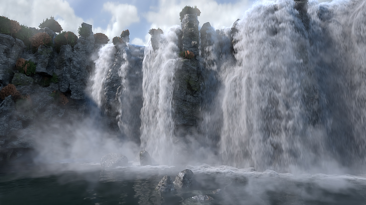 houdini17 制作瀑布场景+特效（一天内全流程）（图ZMTM0Mzg3MzU2） - 动画/影视 - 站酷设计师carldrifter原创素材 - 站酷ZCOOL