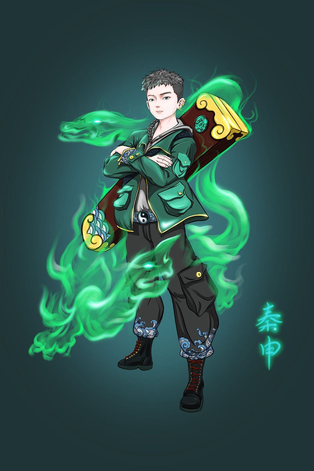 新国潮游戏概念角色--玄武·秦申|平面|ip形象|will小刚_原创作品