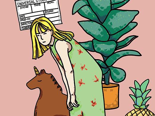 Doodle风格插画——疯狂凹造型的杂志封面