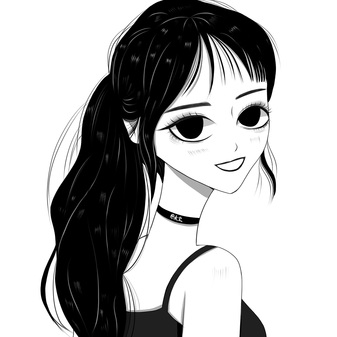 黑白漫画手绘头像