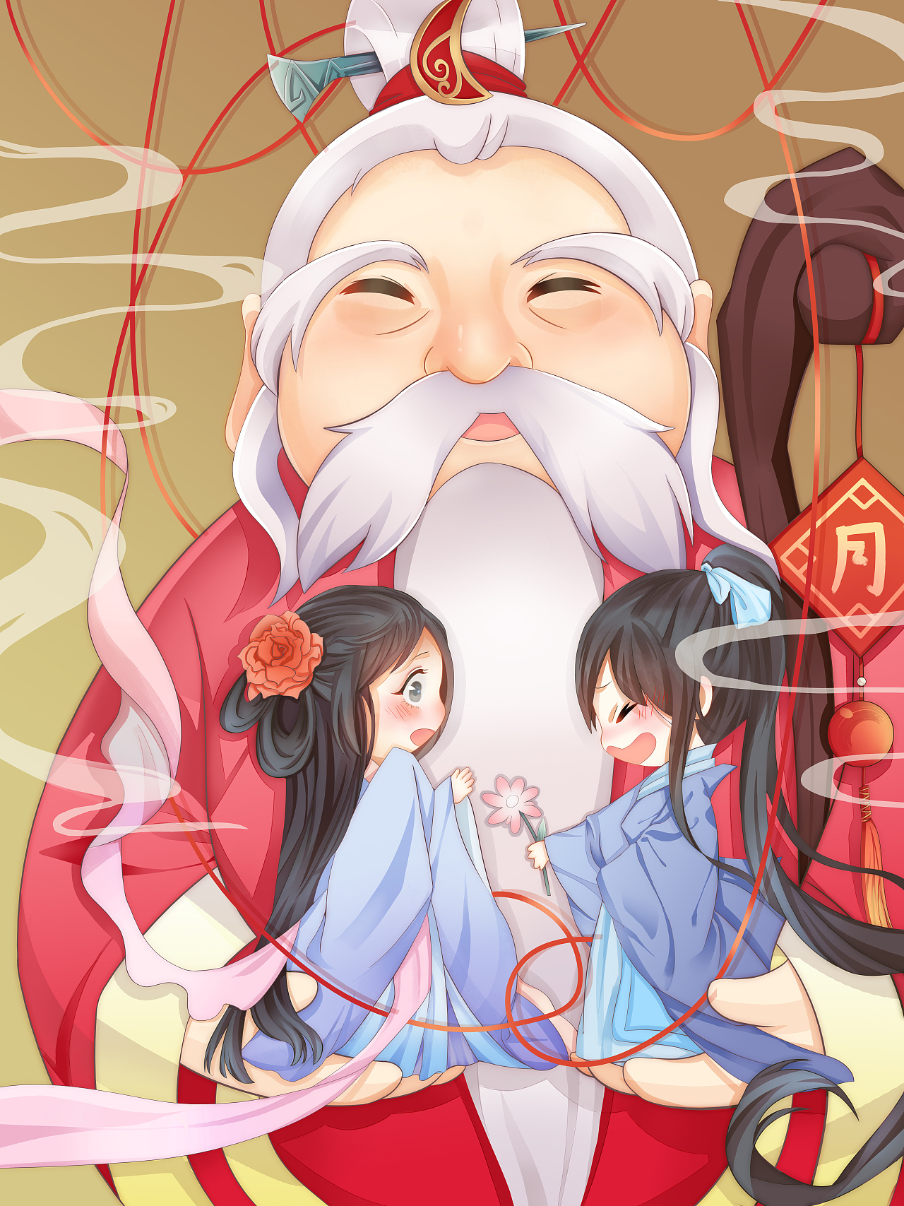 月老牵线（图ZMjY2MTg5NTQw） - 商业插画 - 站酷设计师咕吨吨吨咚原创素材 - 站酷ZCOOL