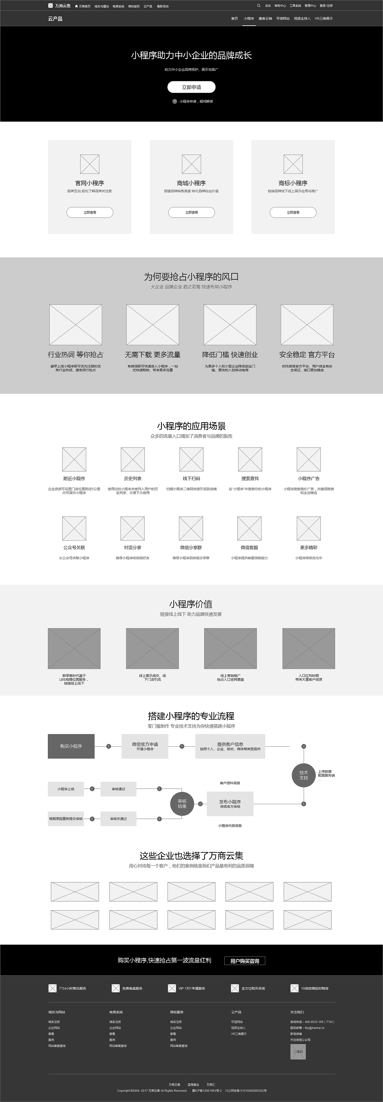 万商云集网站云产品板块策划-Axure框架图（图ZOTI4MDQzNDA=） - 文案/策划 - 站酷设计师益达m原创素材 - 站酷ZCOOL