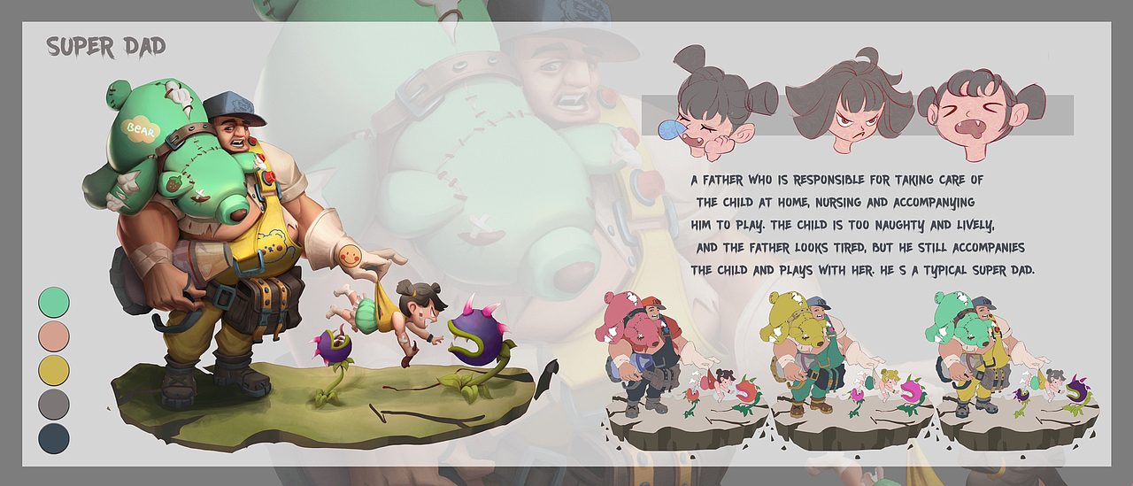 超级奶爸角色设定（图ZMzI5Mzc4MTM2） - 游戏原画 - 站酷设计师方便面哈原创素材 - 站酷ZCOOL