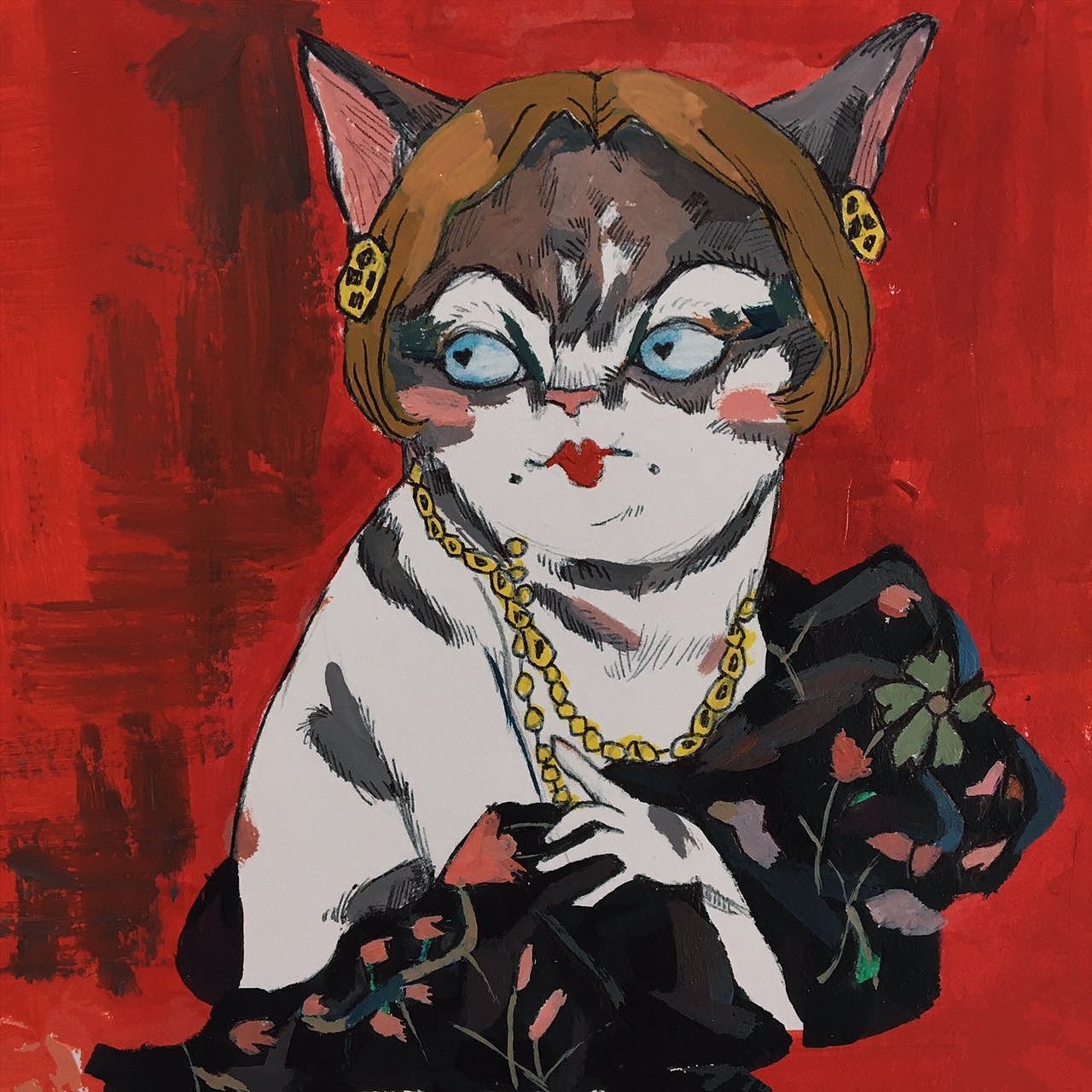 畫小貓（圖ZOTA0MTcyMDg=） - 繪畫 - 站酷設(shè)計(jì)師肥貓燉田七原創(chuàng)素材 - 站酷ZCOOL