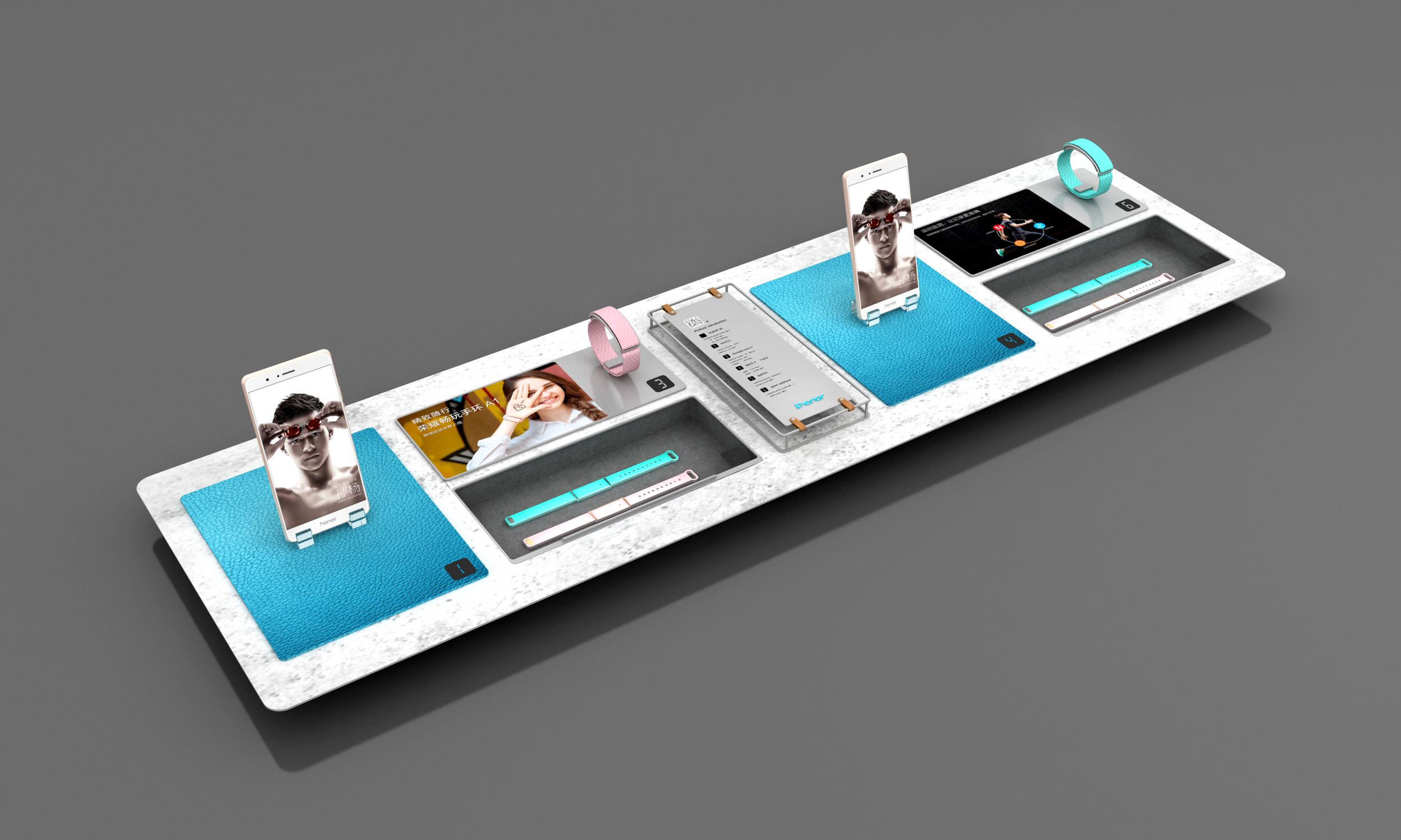 华为pc类展会桌面陈列设计