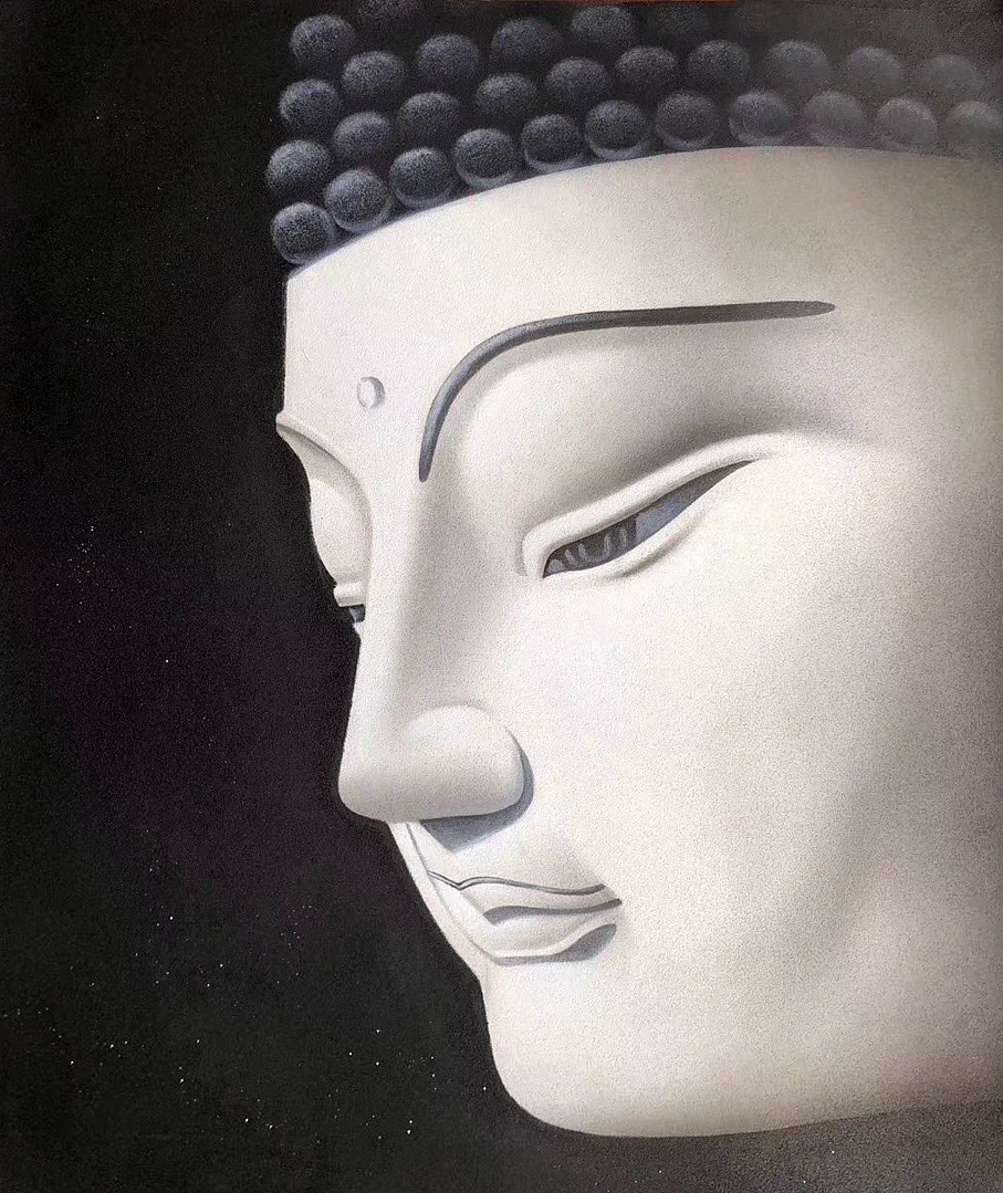 油画佛头像