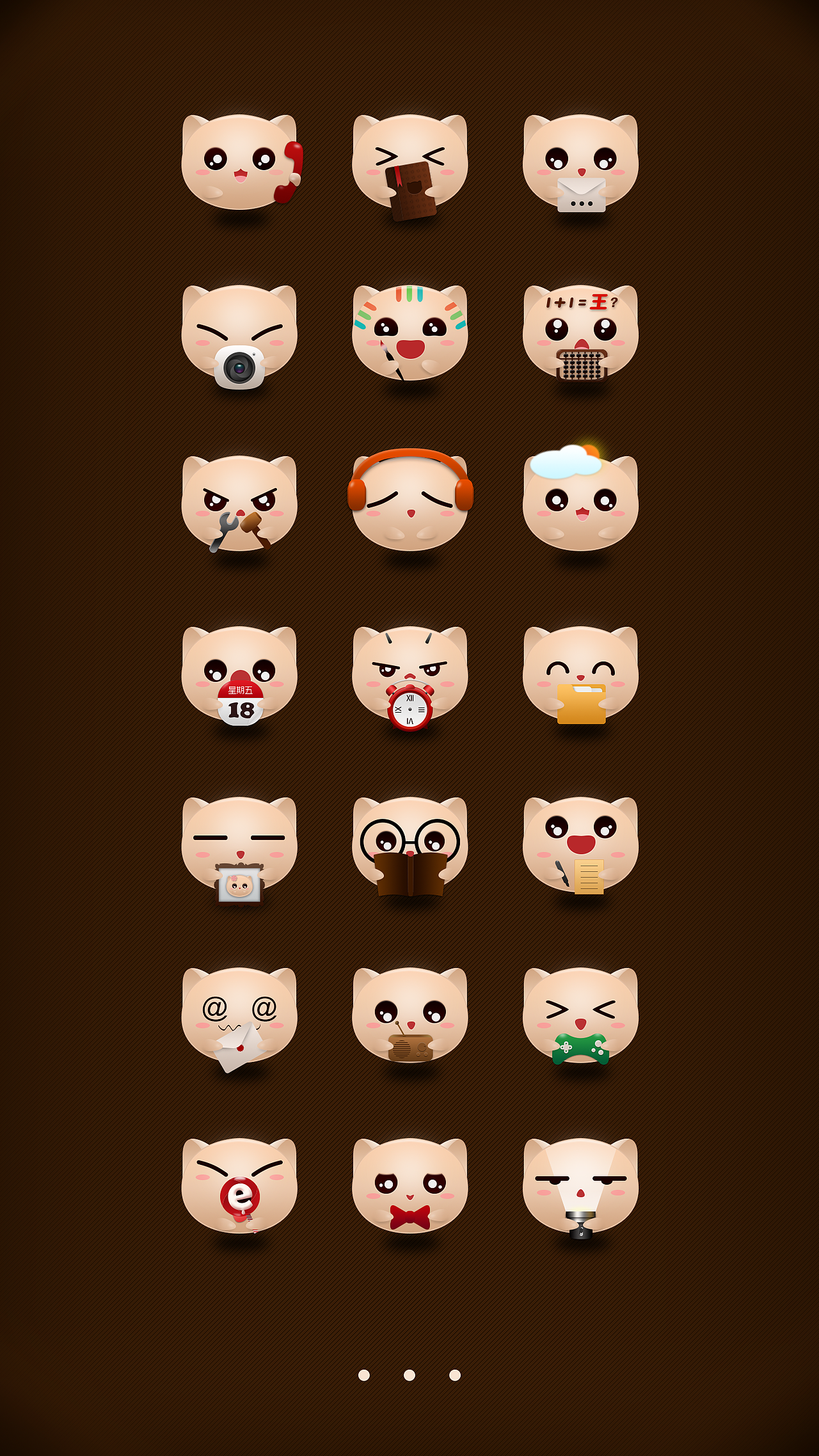 萌小喵表情图标（图ZMjIyNTQ4NDQ=） - 图标 - 站酷设计师水仙丫的不开花原创素材 - 站酷ZCOOL