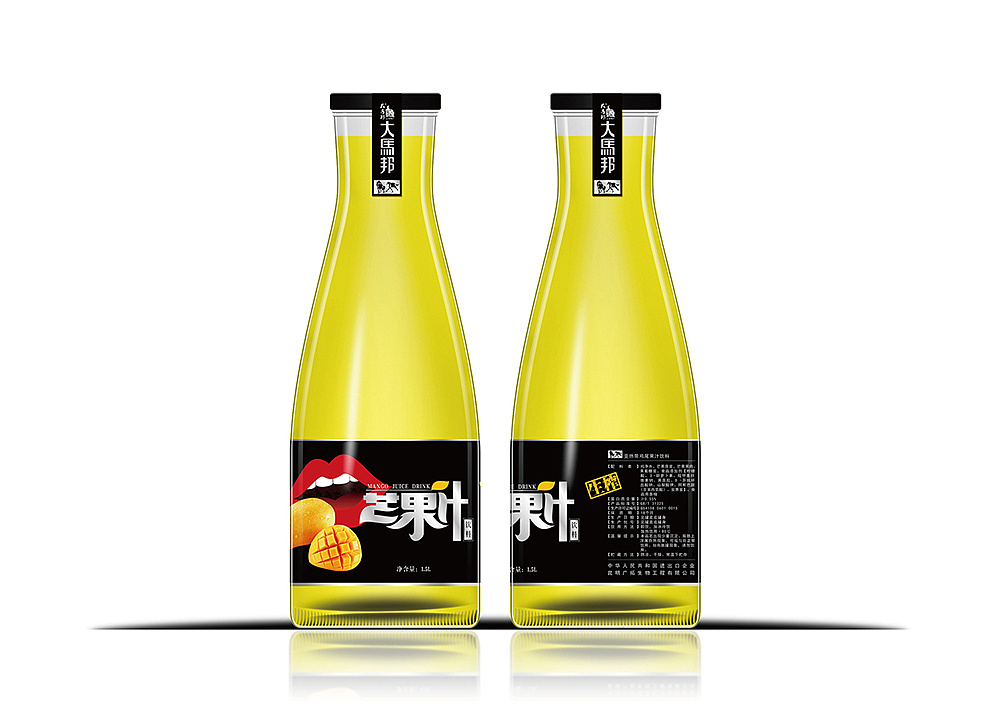 云南特产大马帮芒果汁饮料饮品包装设计
