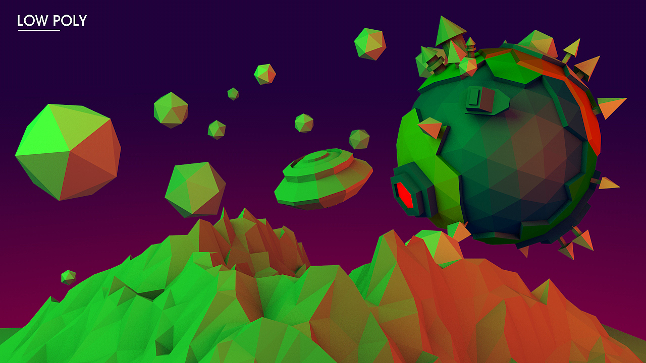 CINEMA 4D 练习 lowpoly（图ZOTMzNDU1NjA=） - 其他三维 - 站酷设计师Lemon喵原创素材 - 站酷ZCOOL