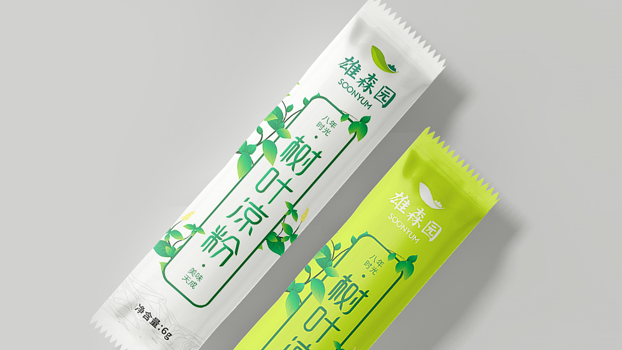 树叶凉粉包装设计