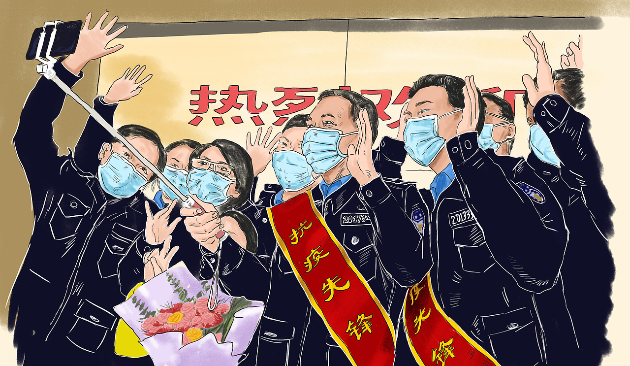 抗疫先锋（图ZMjMzNjM0NDEy） - 商业插画 - 站酷设计师地球上的二圈原创素材 - 站酷ZCOOL