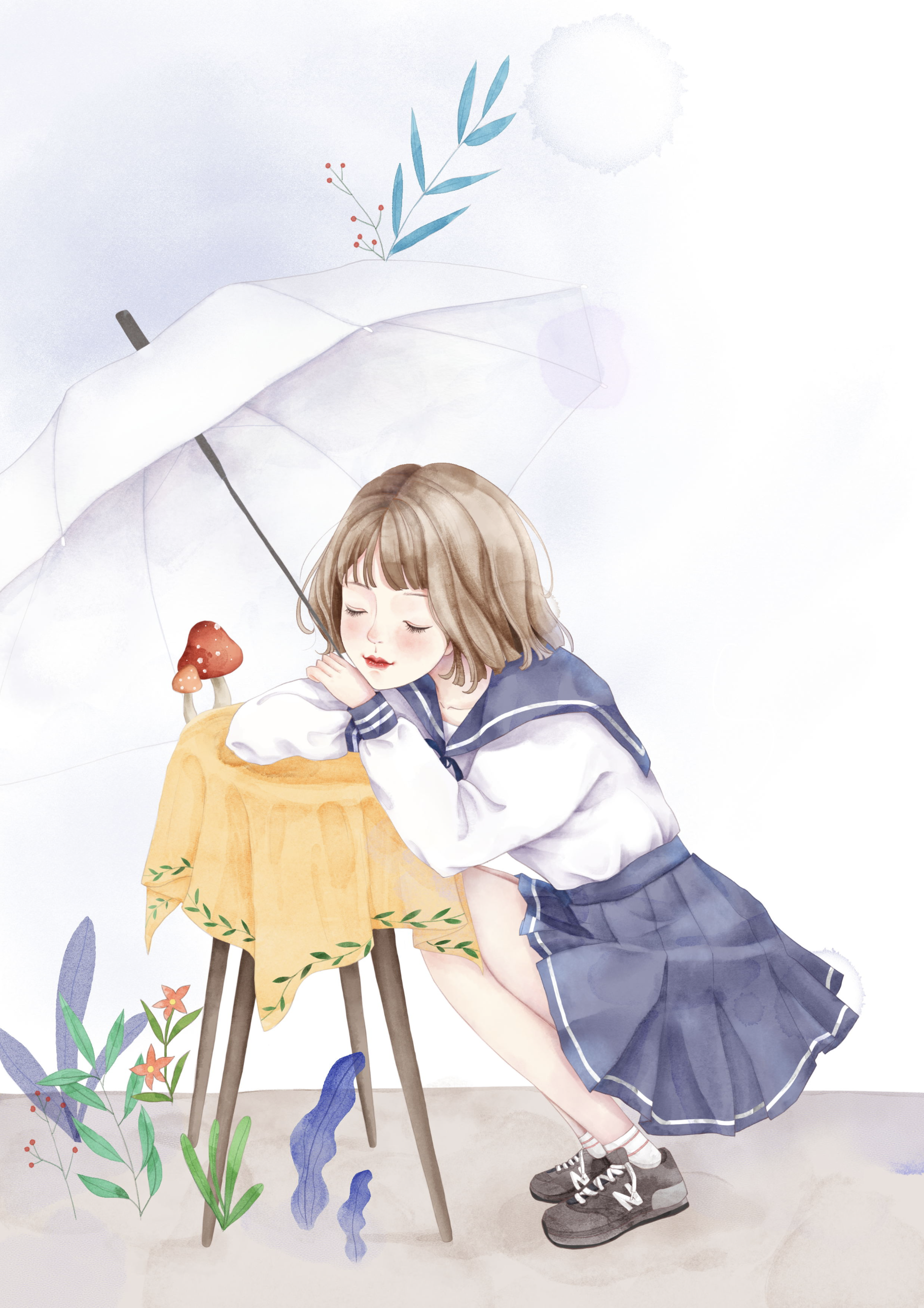 原创作品:撑雨伞的姑娘