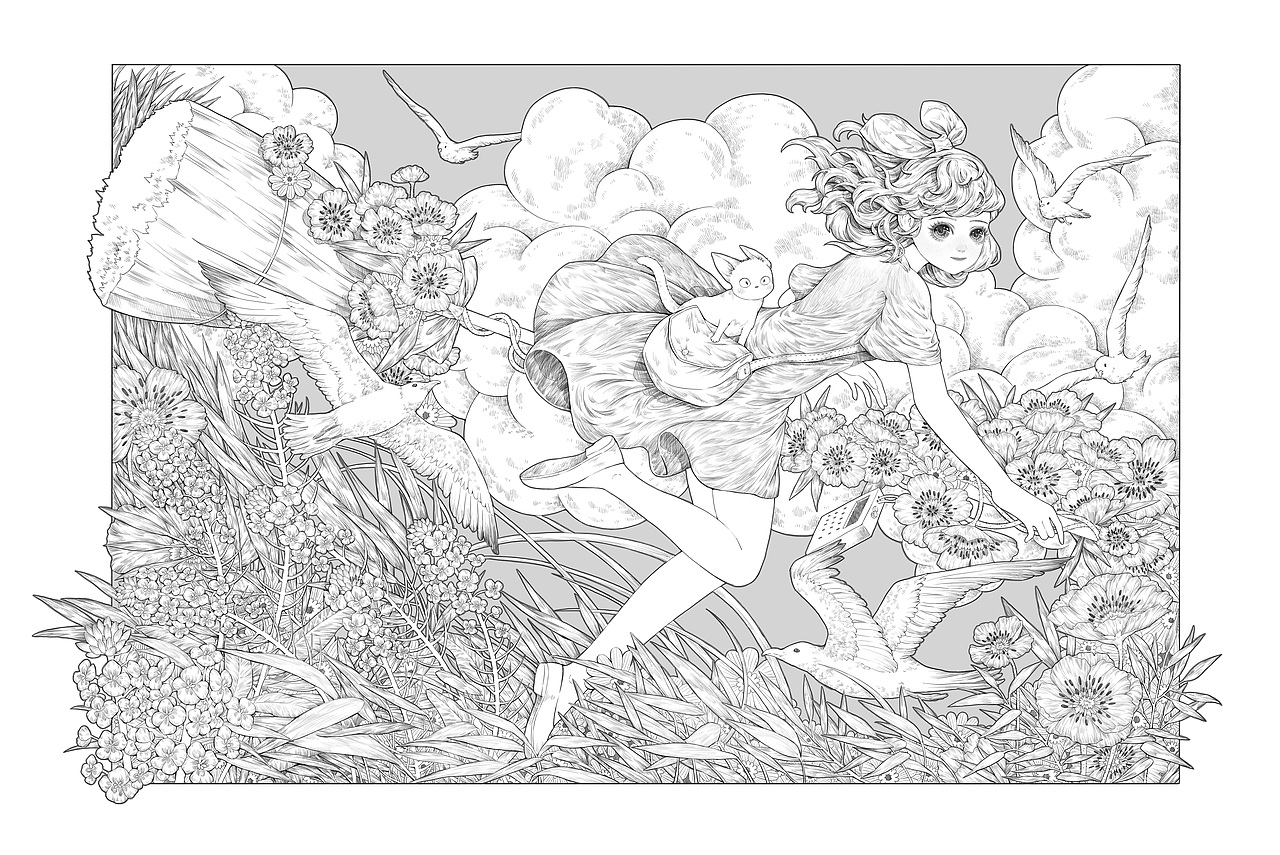 魔女宅急便（图ZMjczMTYzMjg0） - 创作习作 - 站酷设计师猫吉婆婆原创素材 - 站酷ZCOOL