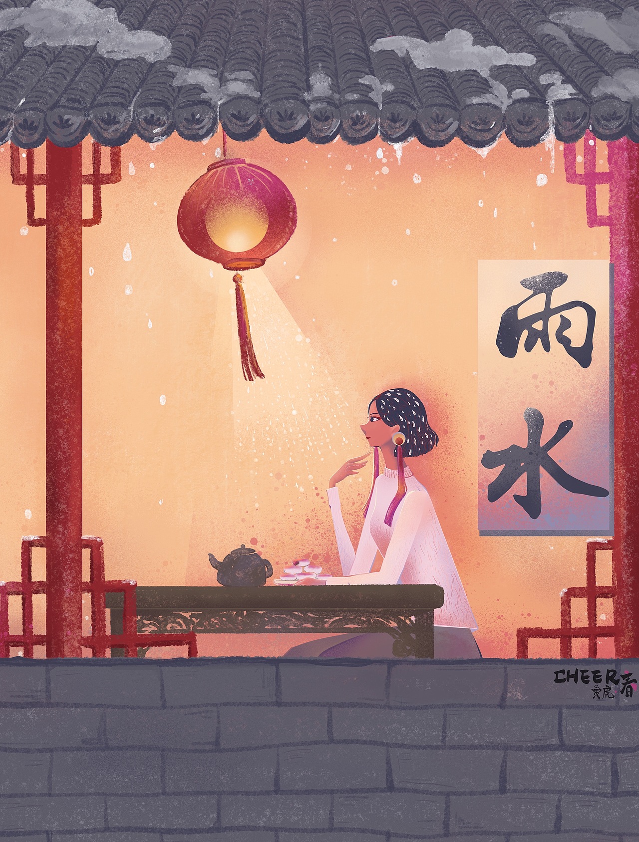 24节气 雨水（图ZMjg5MDU0MTg0） - 商业插画 - 站酷设计师千儿不会飞原创素材 - 站酷ZCOOL