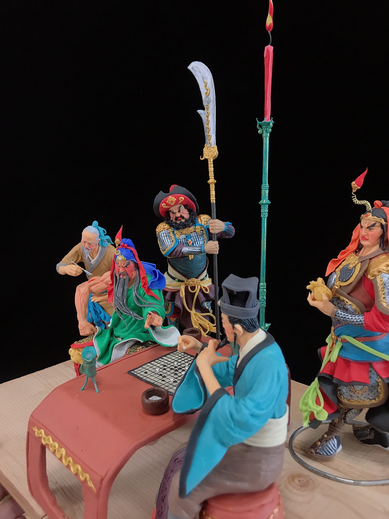 康健面塑作品《刮骨疗毒》