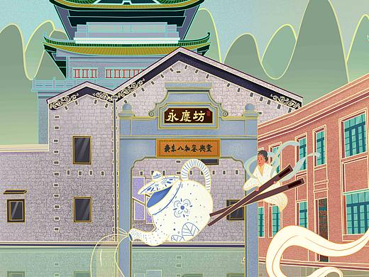 广州万科建筑插画