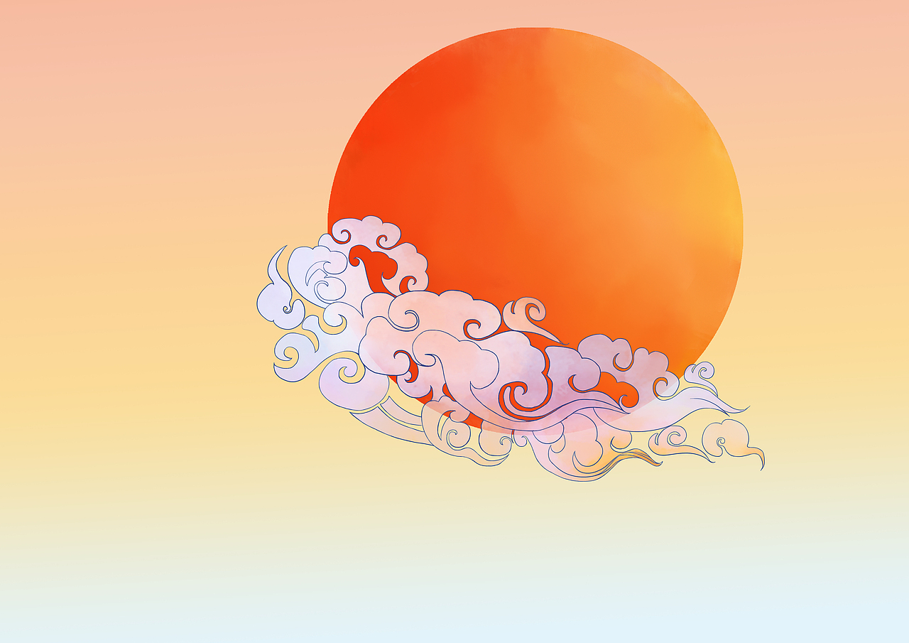 嫦娥奔月神话故事插画（图ZMTE2Mjk0NzE2） - 创作习作 - 站酷设计师橙几橙几原创素材 - 站酷ZCOOL