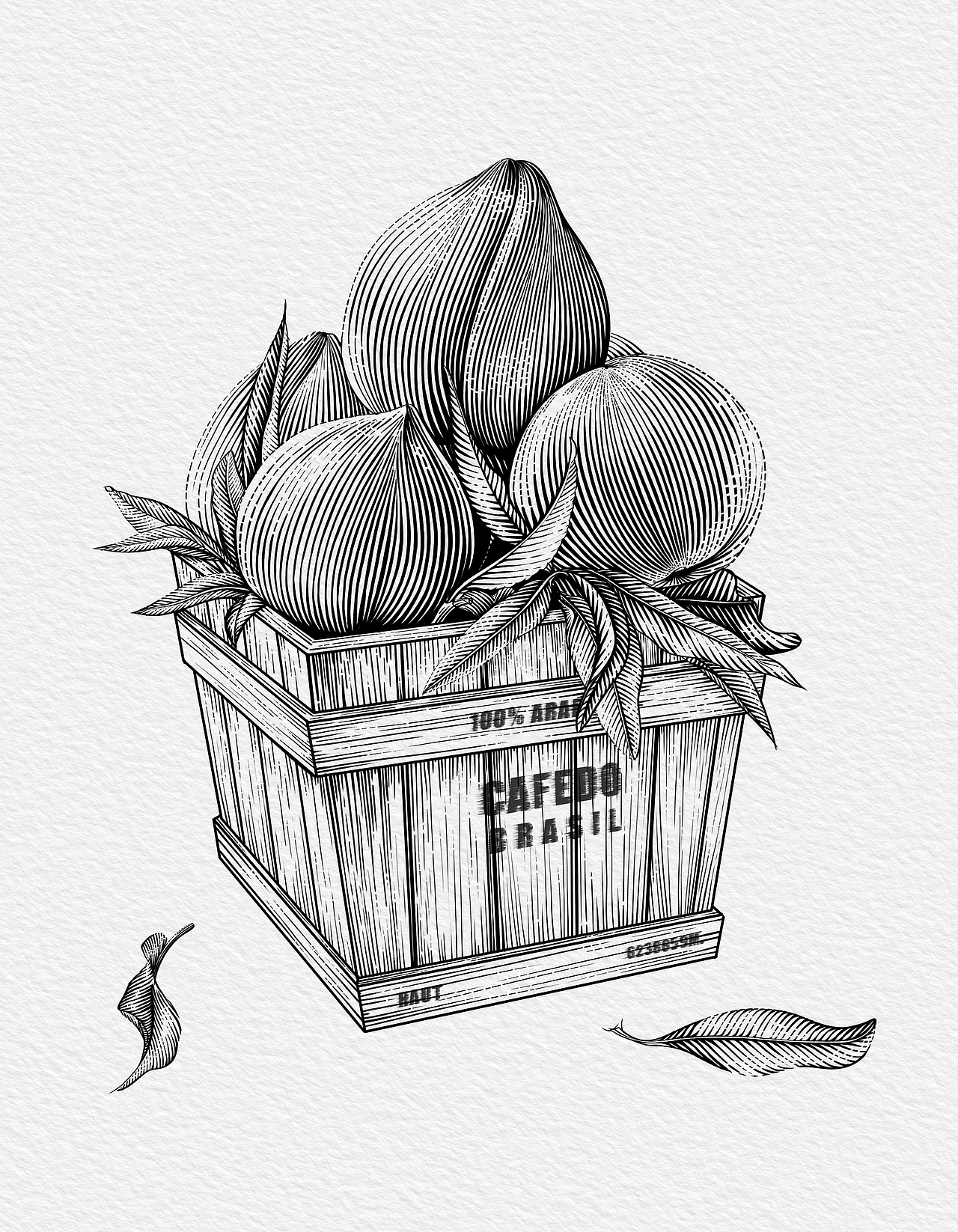 版画风格——桃之夭夭