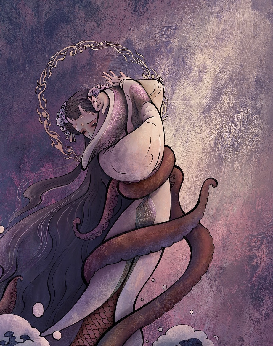 插画系列《鬼神·水系》4⃣️（图ZMzMxMTc3MjU2） - 艺术插画 - 站酷设计师是飞鱼本鱼呀原创素材 - 站酷ZCOOL