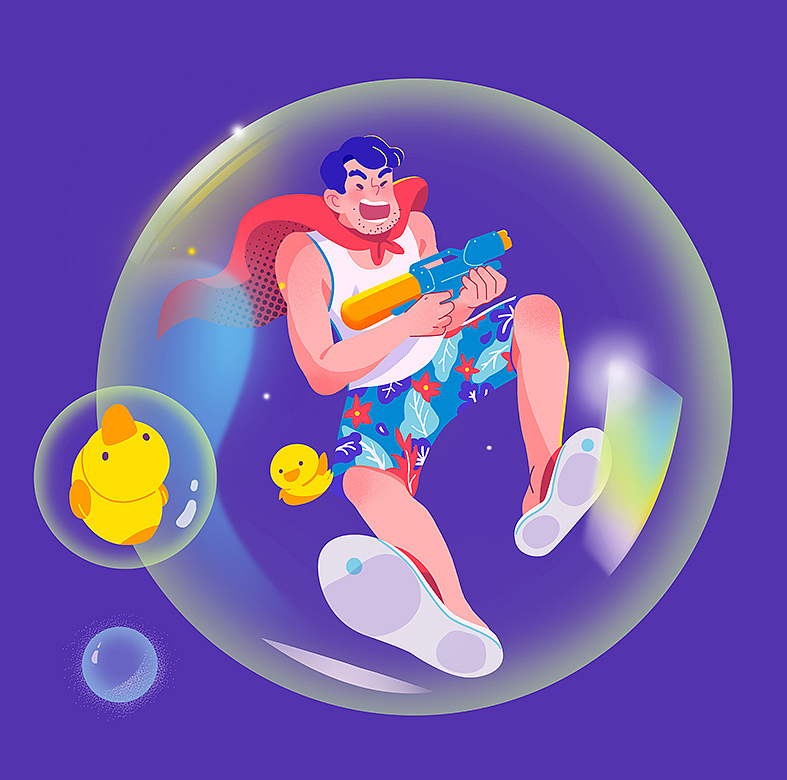 泡泡时光机（图ZMjA5OTAzNjA0） - 商业插画 - 站酷设计师八月AUG原创素材 - 站酷ZCOOL