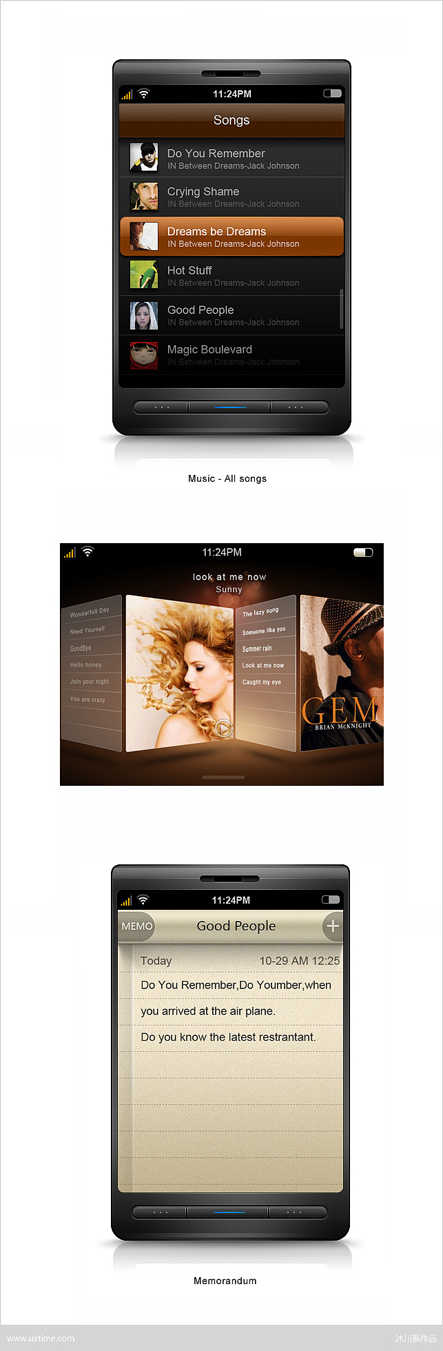 UXTIME design／沐川系工作室／手机界面设计案例（图ZNDAxNDAzMg==） - 主题/皮肤 - 站酷设计师uxtime_design原创素材 - 站酷ZCOOL