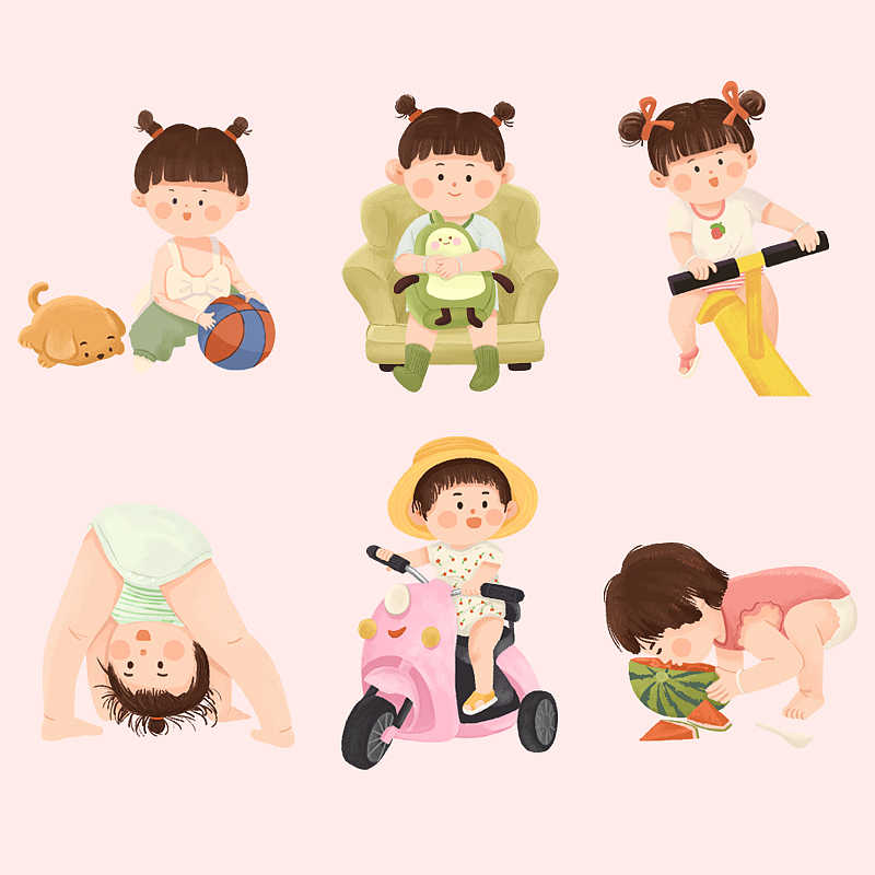 女儿成长画记（图ZMjYzNTQ3OTYw） - 儿童插画 - 站酷设计师小刺猬92原创素材 - 站酷ZCOOL