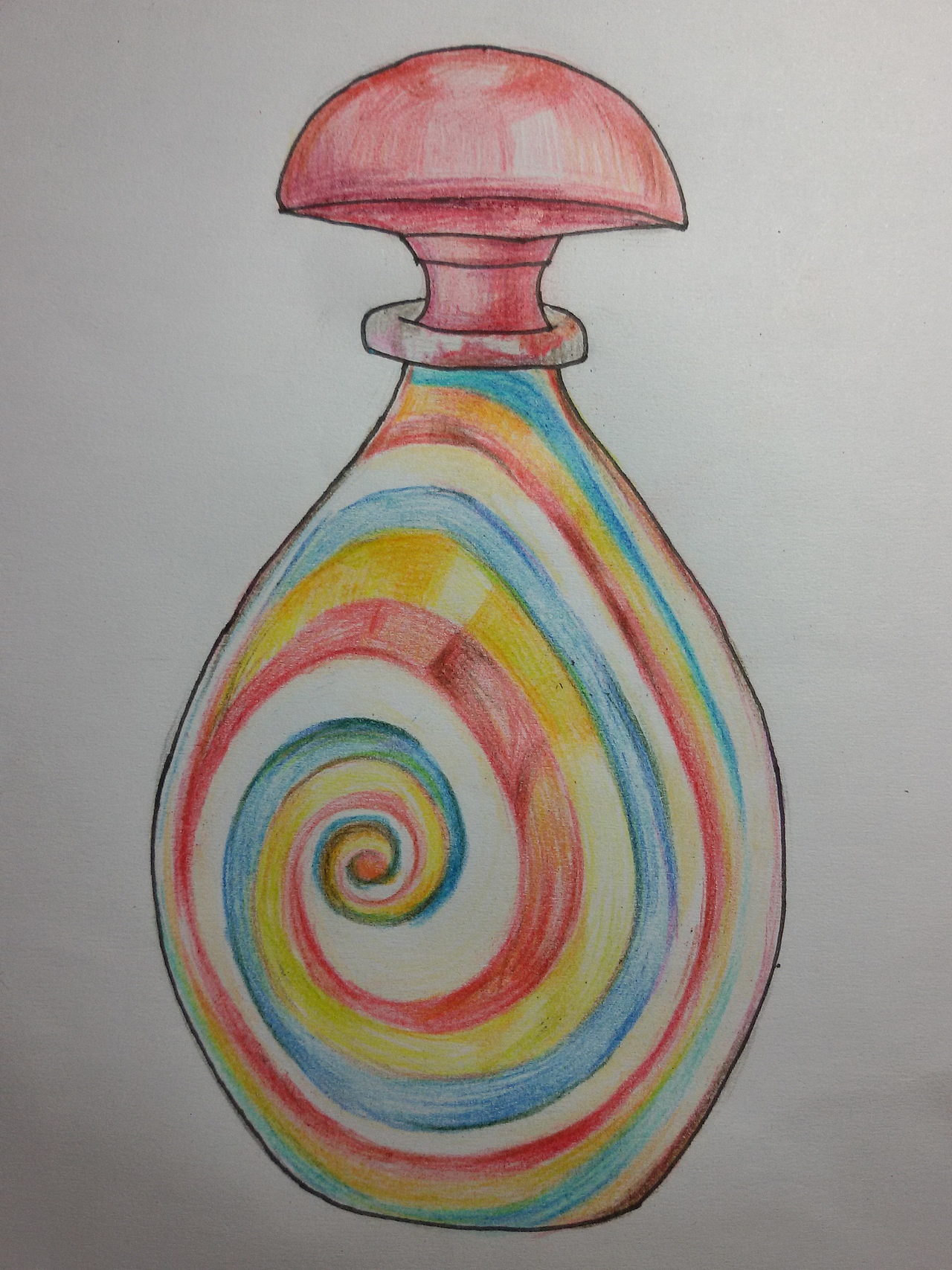 容器造型手绘香水瓶