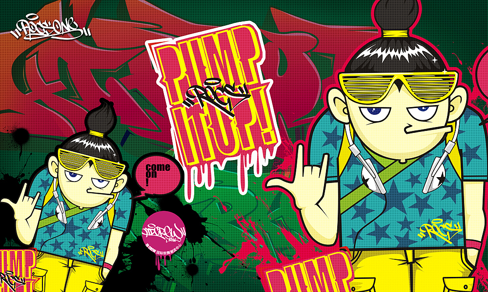 idcrew舞蹈房涂鸦风装饰海报设计